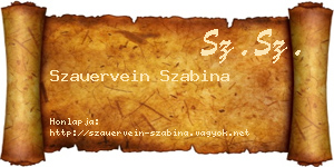 Szauervein Szabina névjegykártya